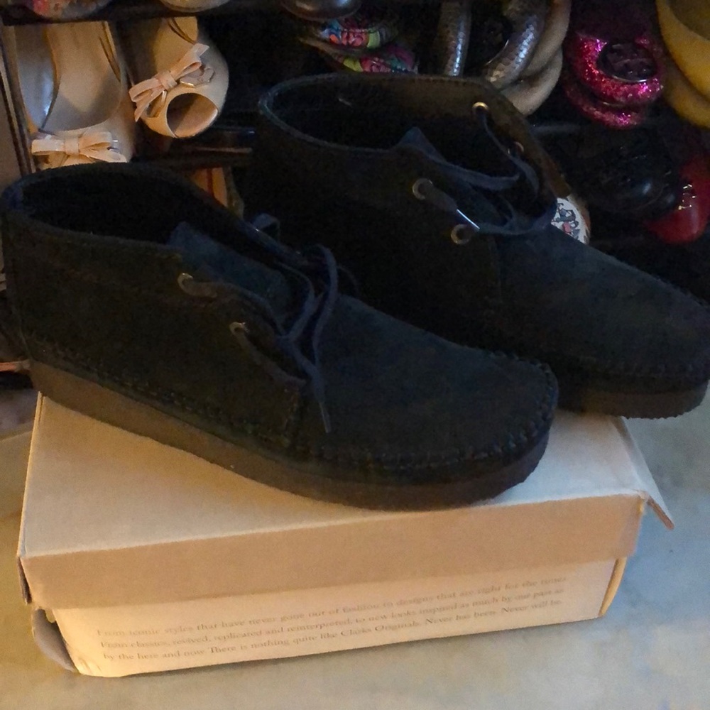 Clarks Black Suede Weaver Boot